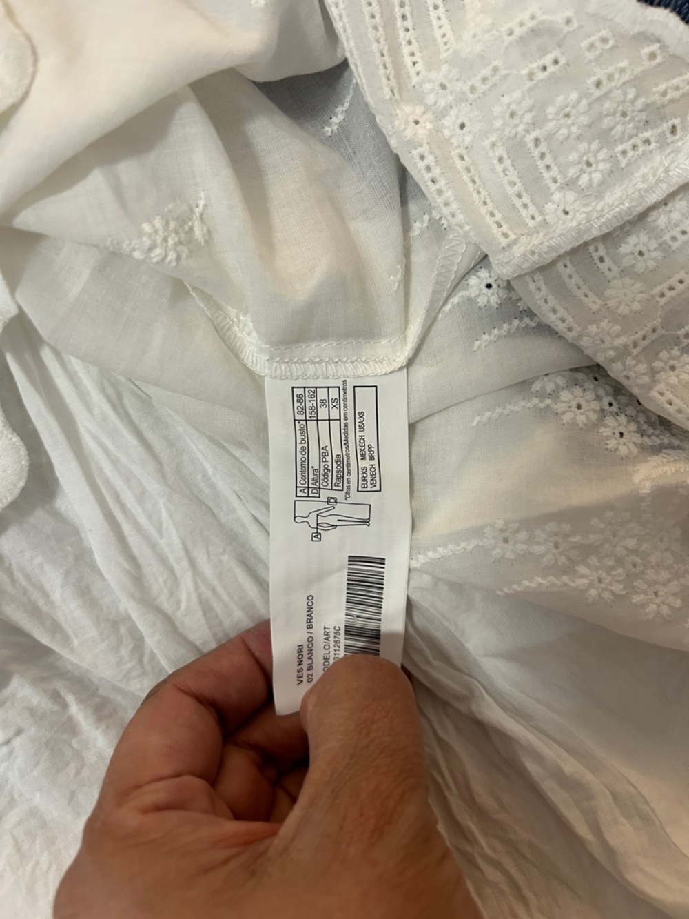 White Eyelet embroidered Drawstring Waist Dress - Picture 5 of 8